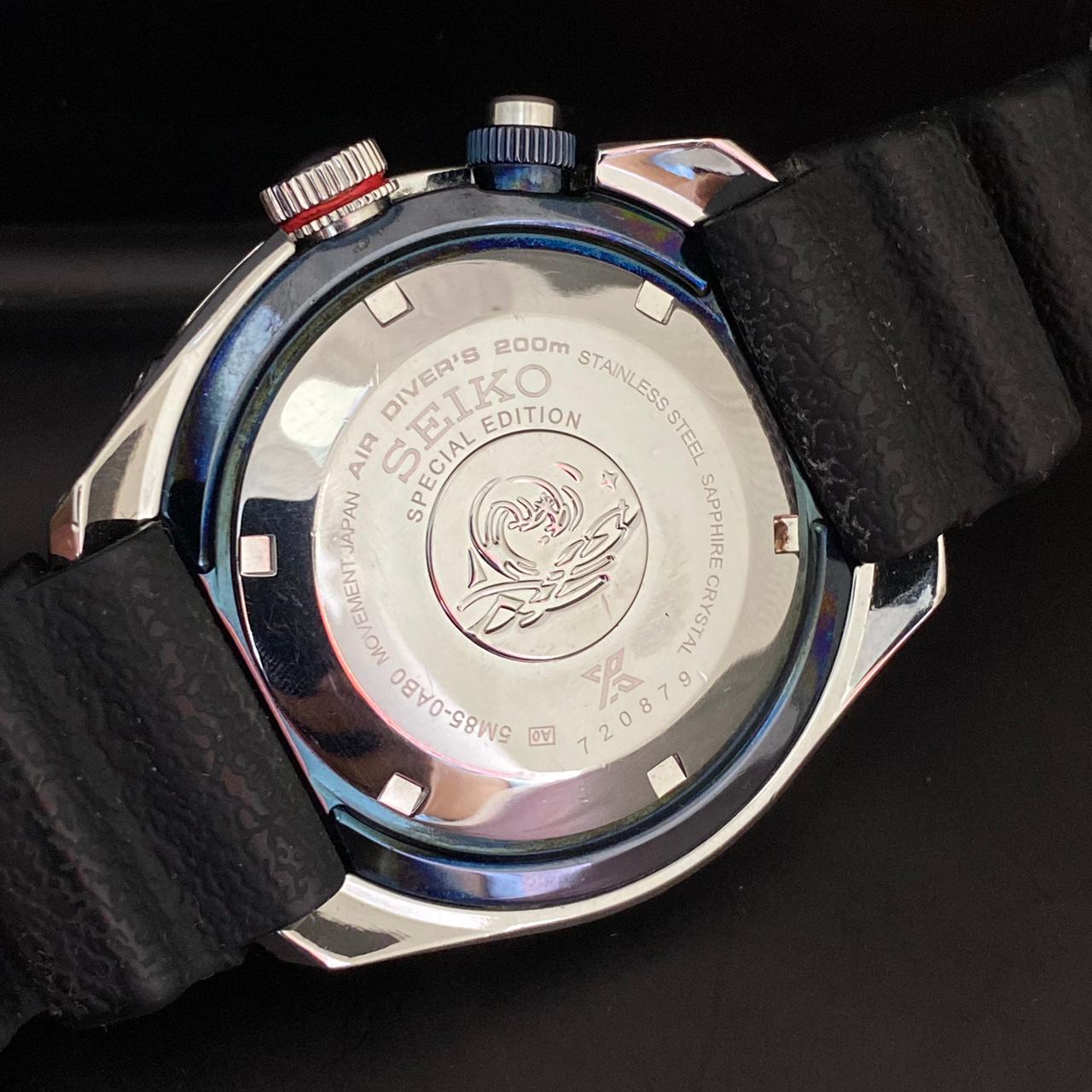 Rare Seiko Prospex PADI SUN065 Kinetic 5M85-0AB0 GMT Diver Blue Dial Watch Men