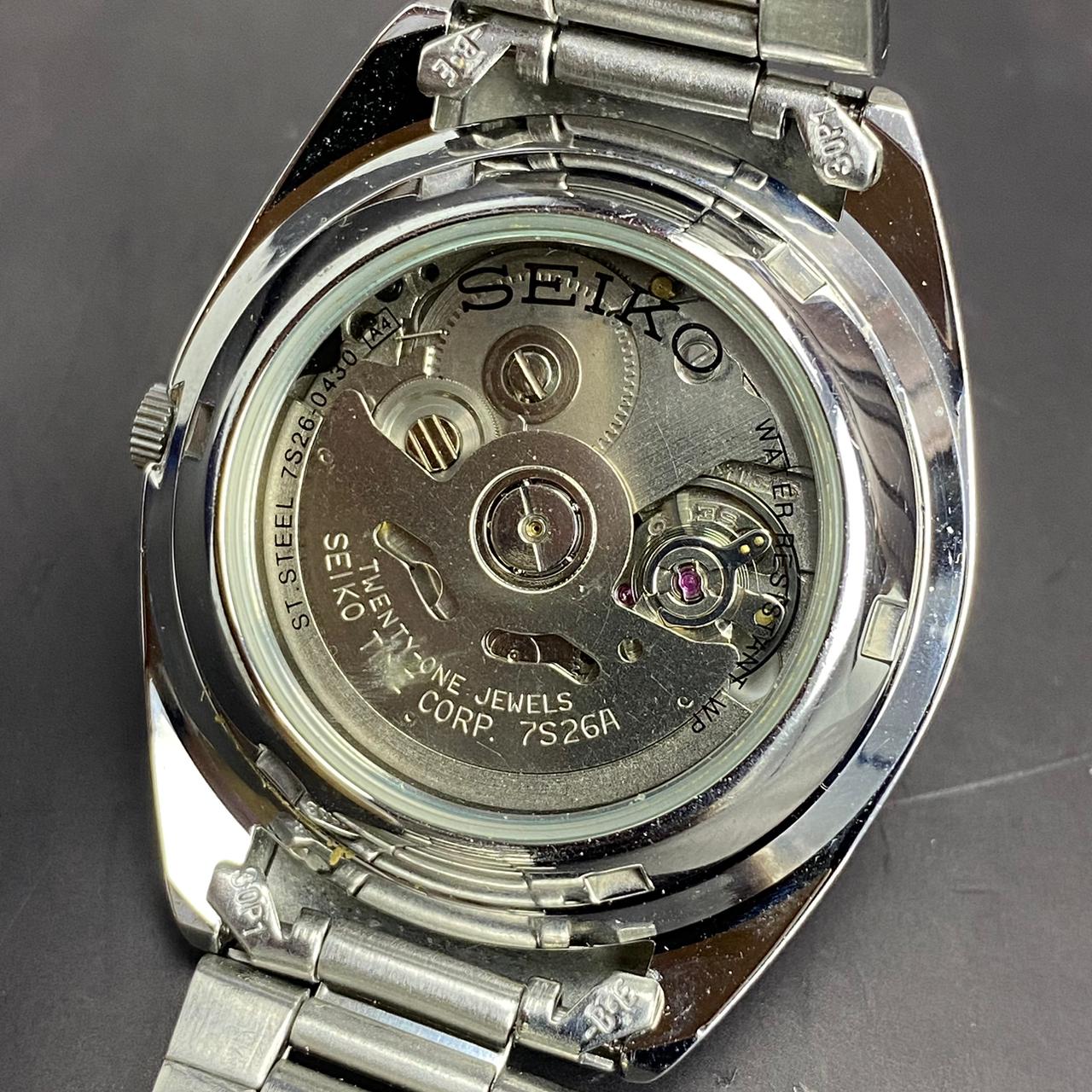 RARE Seiko 5 SNXA21 Jade Green Dial Automatic 7S26-0430 Baton Roman Watch Men