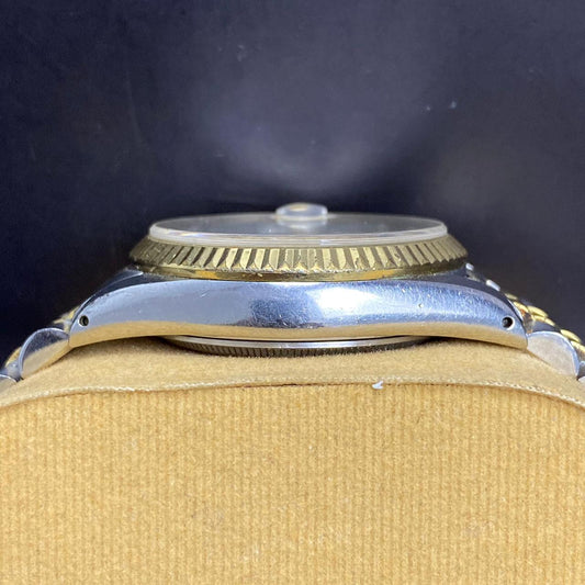 RARE Bulova Chronoprecision Date Roman Index White Dial Automatic Two Tone Swiss