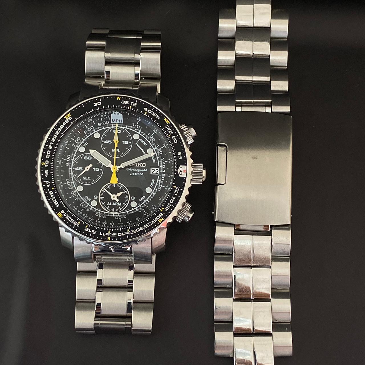 RARE Seiko Pilot Flight master SNA411P1 Chronograph 7T62-0EB0 Black Watch 2007's