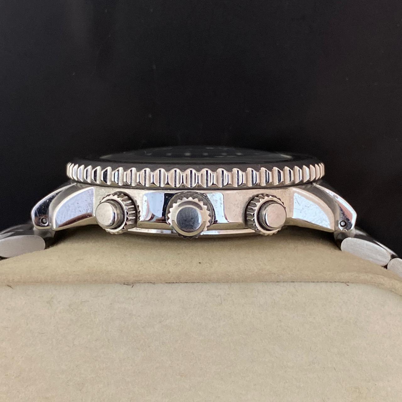 RARE Sandoz Quartz TwoTone Sapphire White Dial Roman Date Swiss Watch Men 90's