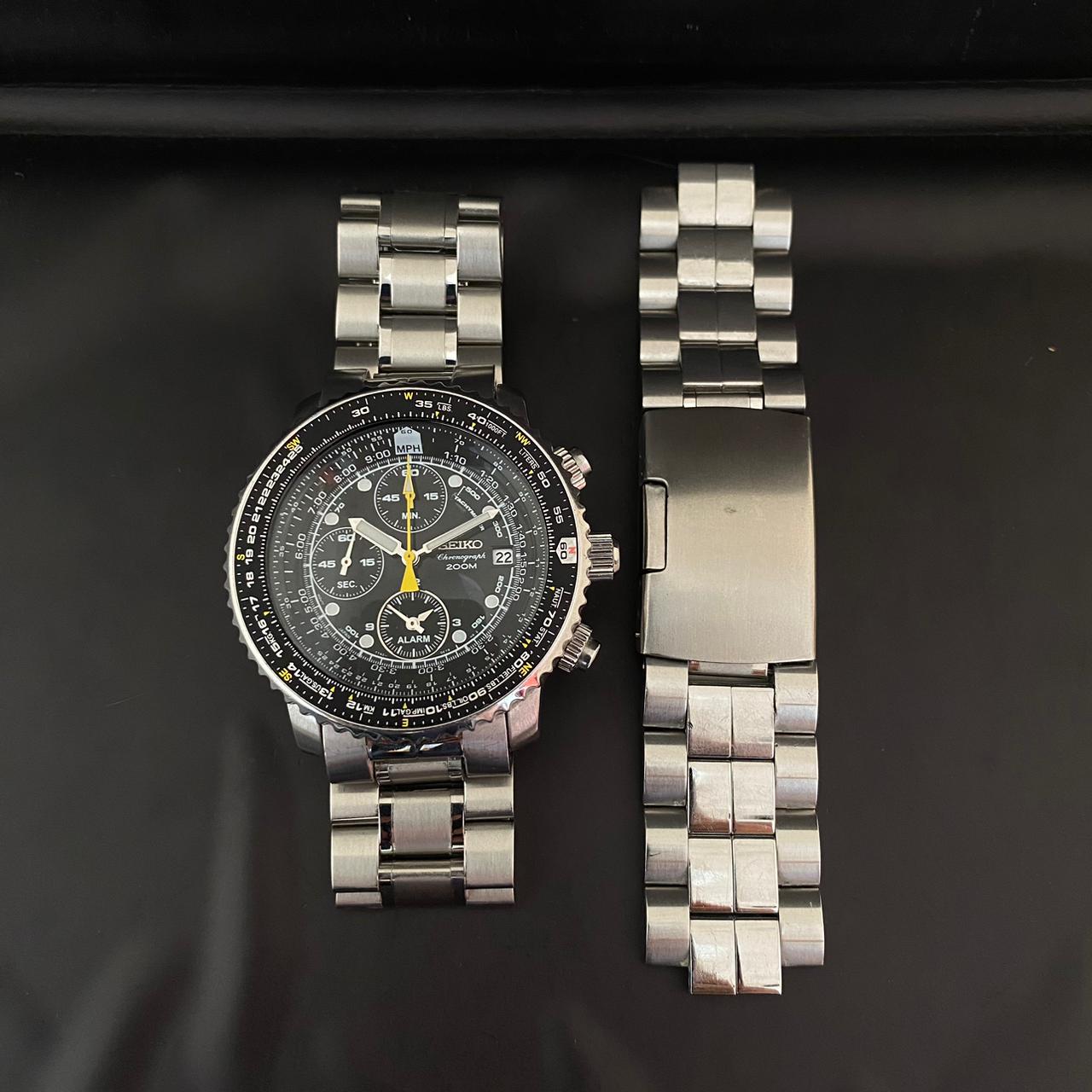 RARE Seiko Pilot Flight master SNA411P1 Chronograph 7T62-0EB0 Black Watch 2007's