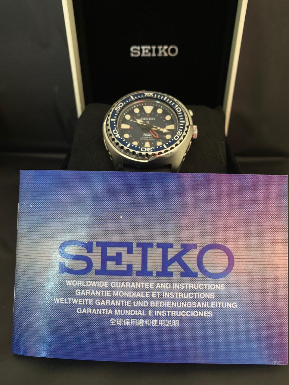 Rare Seiko Prospex PADI SUN065 Kinetic 5M85-0AB0 GMT Diver Blue Dial Watch Men