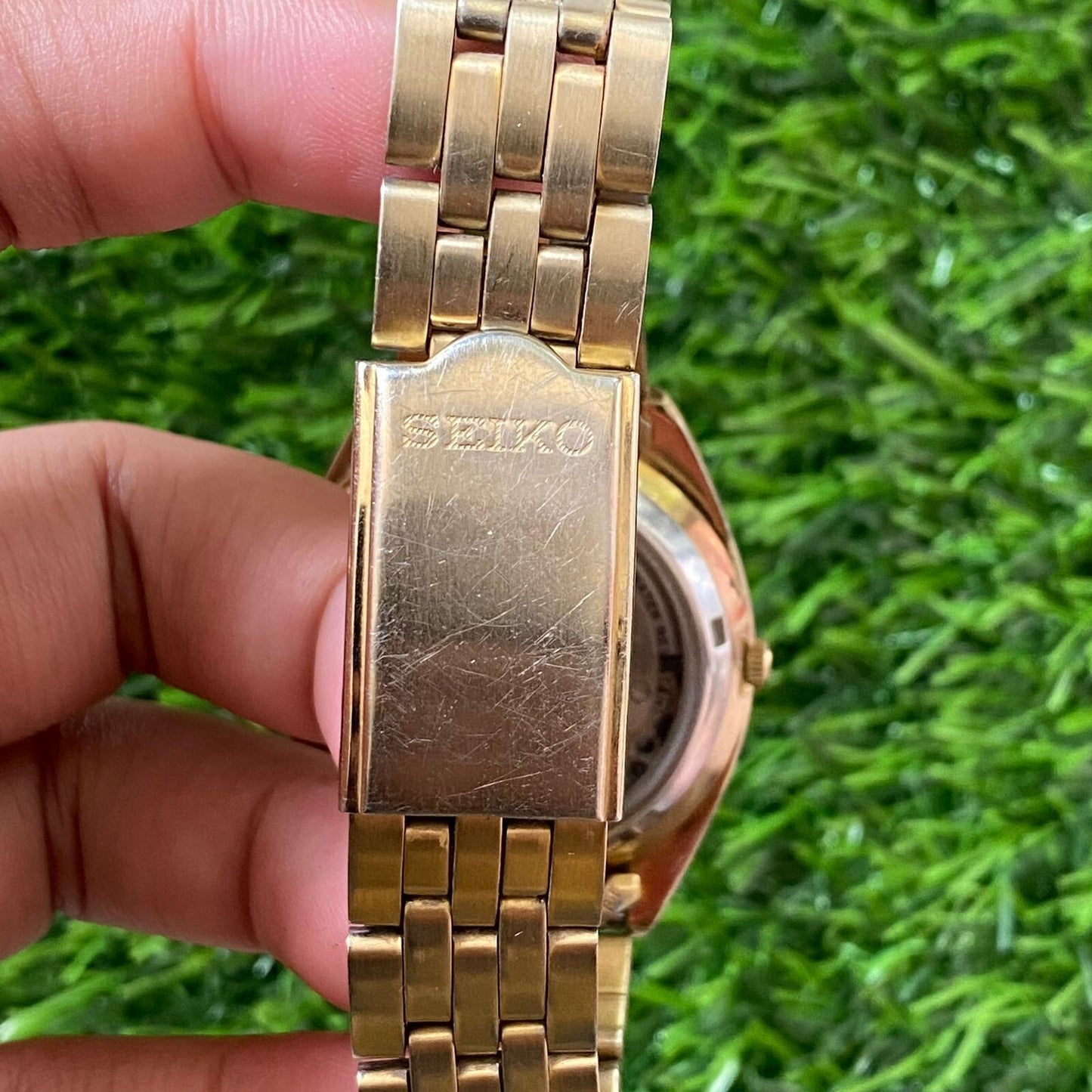 Rare Seiko 5 7S26-02F0 Automatic Black Dial Day Date Vintage Mens Watch