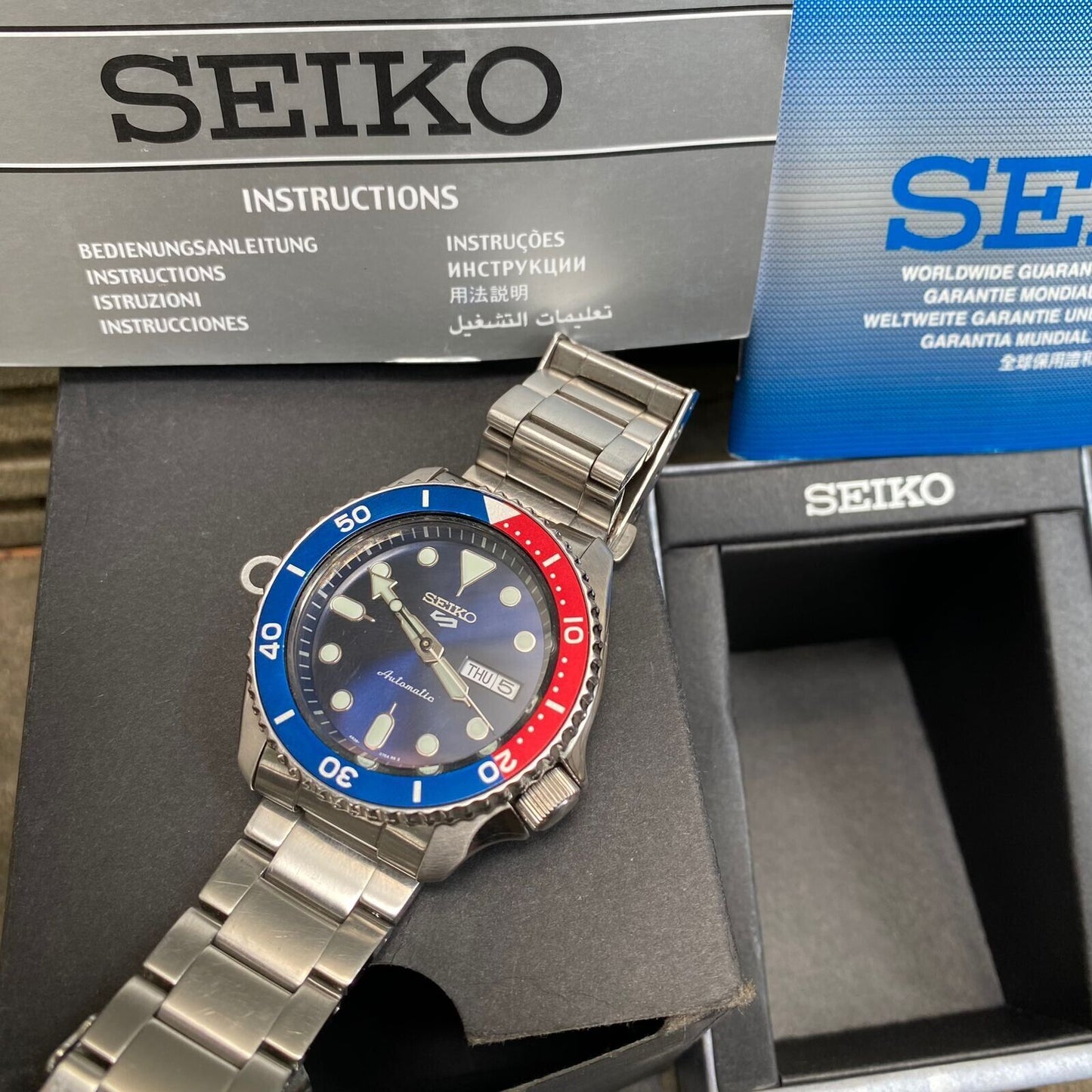 RARE Seiko SRPD53 SKX Automatic 4R36 Pepsi Bezel Blue Dial Diver Men Watch