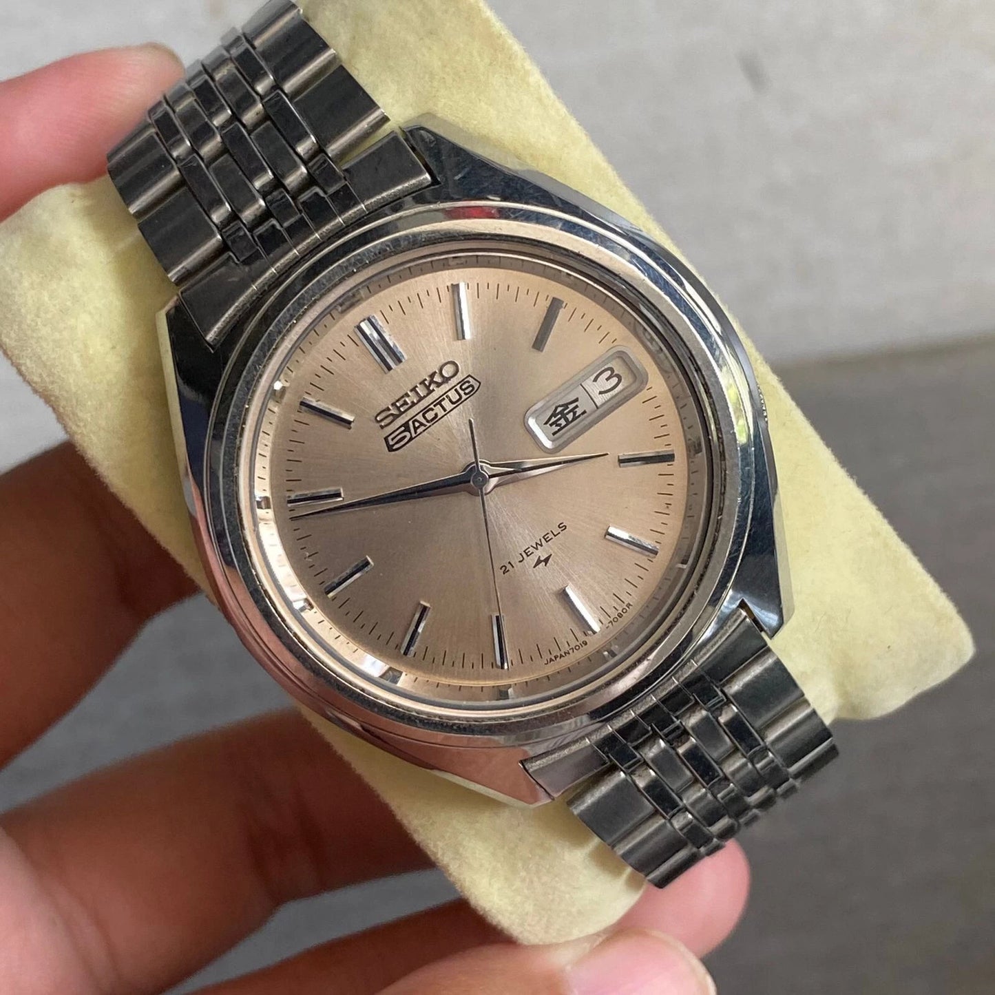 Rare Seiko 5 Actus Automatic Salmon Dial Day Date 21Jewels JDM Watch Vintage Men | eBay