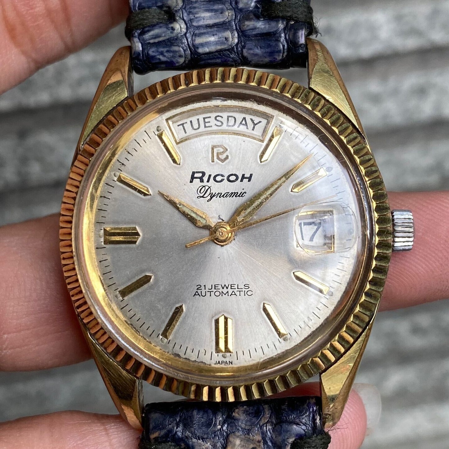 RARE Ricoh President Dynamic Automatic 21 Jewels Day Date Vintage Men Watch