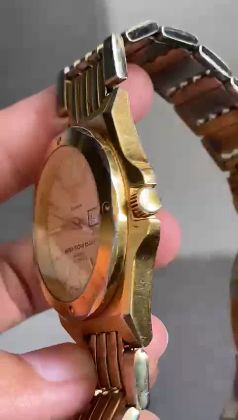 Rare Seiko 5 Superior SNZ388J1 Royal Oak Style Automatic Gold Watch Vintage Men