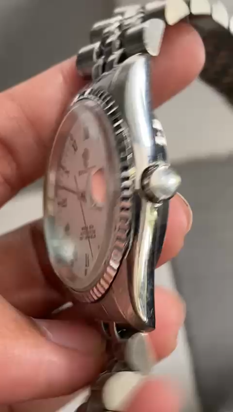 RARE Sandoz President Automatic Roman Index Diamond White Dial Swiss ETA Watch