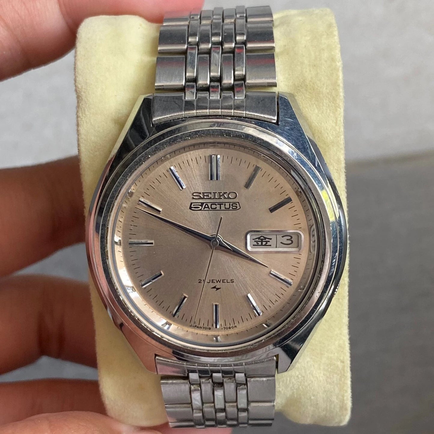 Rare Seiko 5 Actus Automatic Salmon Dial Day Date 21Jewels JDM Watch Vintage Men | eBay