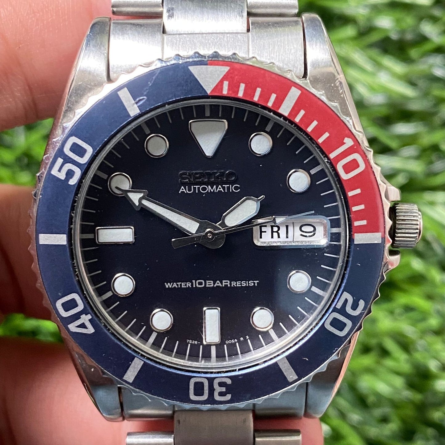 Rare Seiko Diver SKX033 Midsize Automatic Pepsi Bezel Black Dial Vintage
