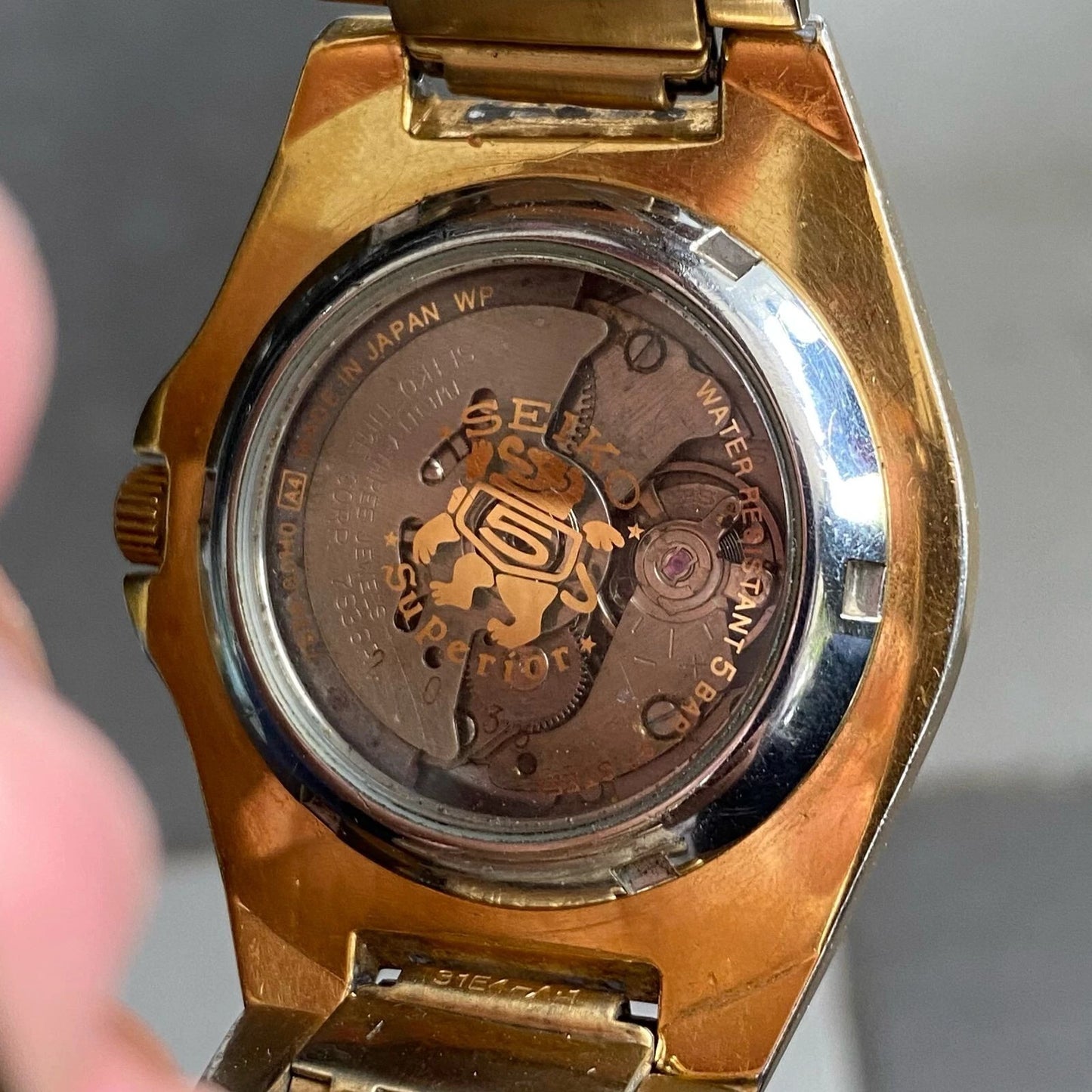 Rare Seiko 5 Superior SNZ388J1 Royal Oak Style Automatic Gold Watch Vintage Men