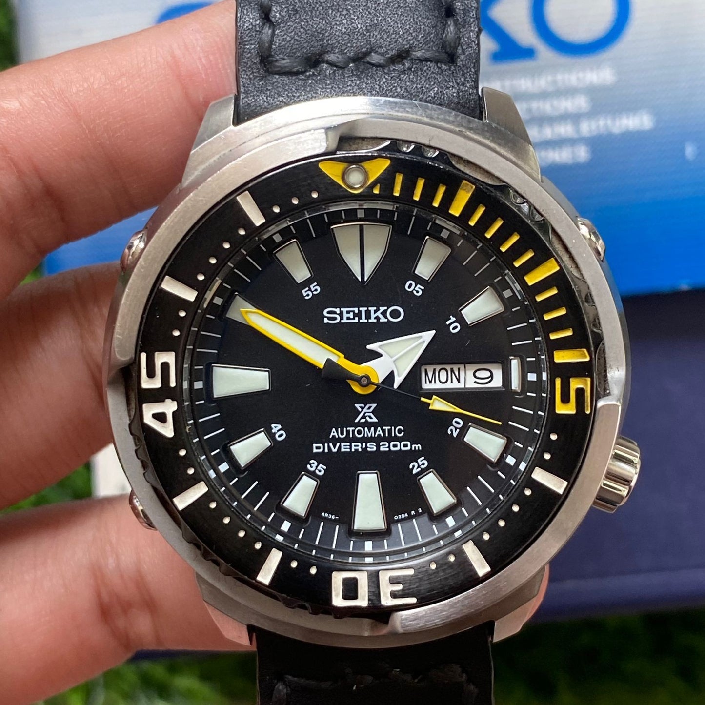 Rare Seiko Prospex SRP639 Yellow Fin Baby Tuna Black Dial Diver Watch Fullset