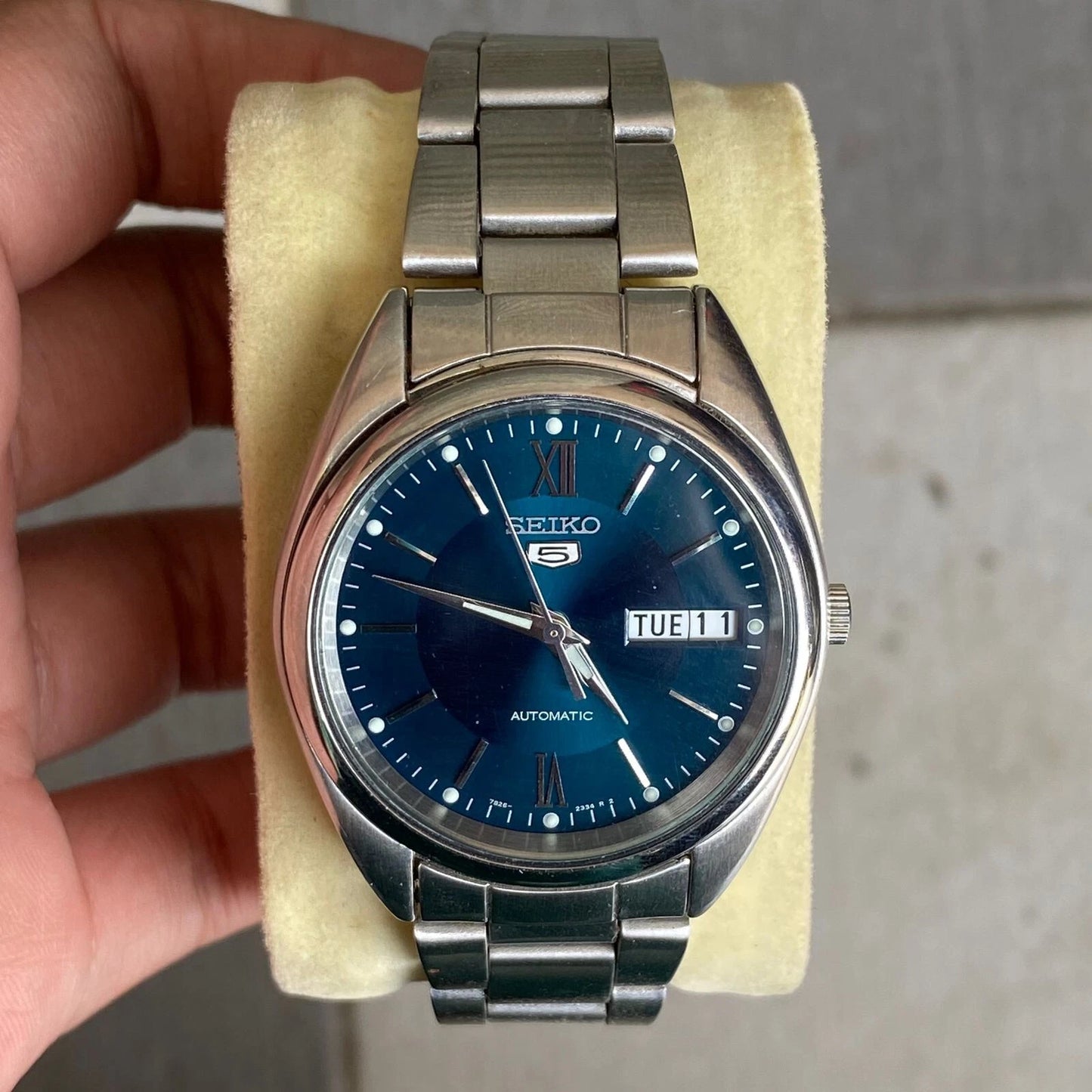 RARE Seiko 5 SNXA21 Automatic 7S26-0430 Green Jade Dial Roman Vintage Watch Men