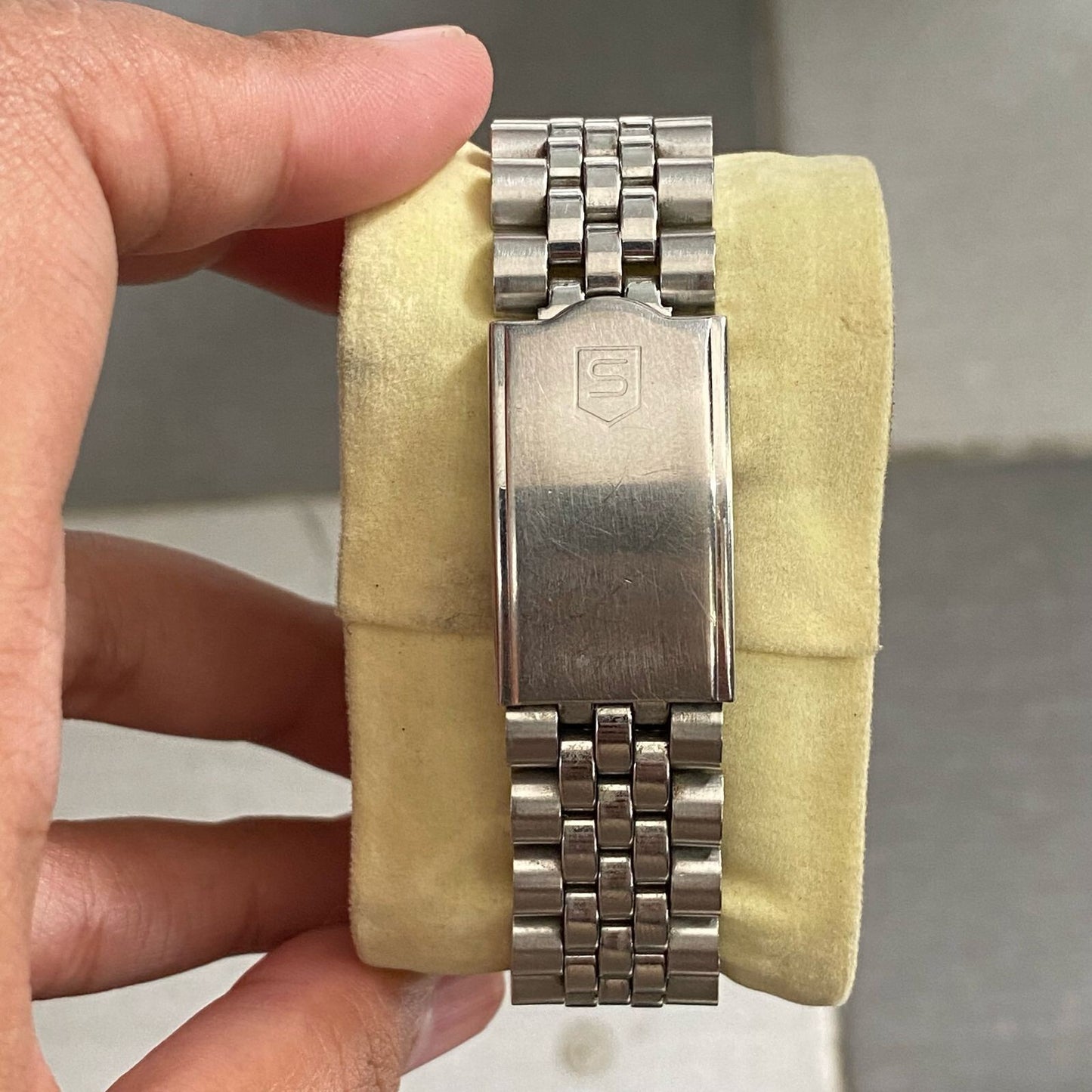 RARE Sandoz President Automatic Roman Index Diamond White Dial Swiss ETA Watch