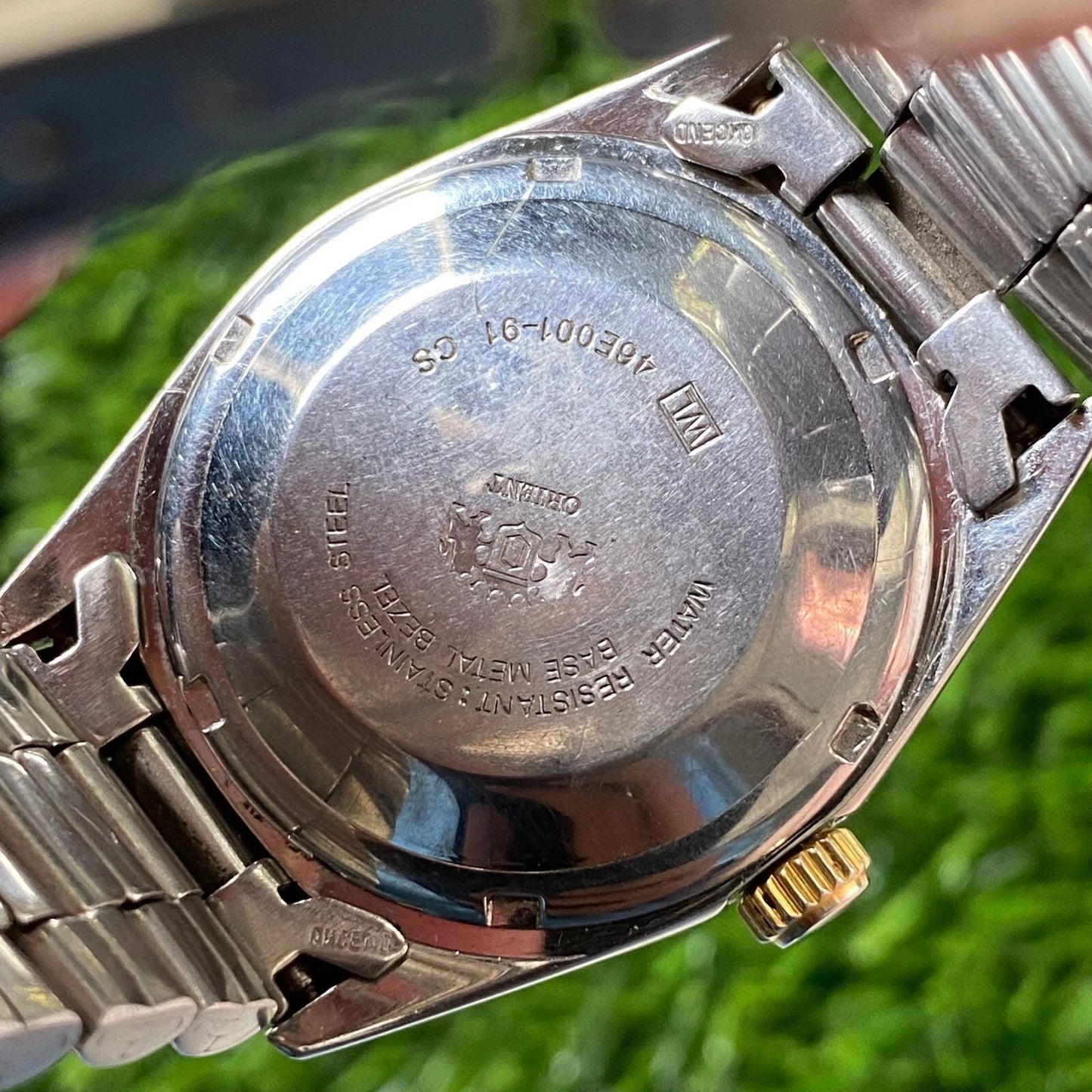 Rare Orient President 46E001-91 Automatic Day Date Two Tone Swiss Made Watch Men