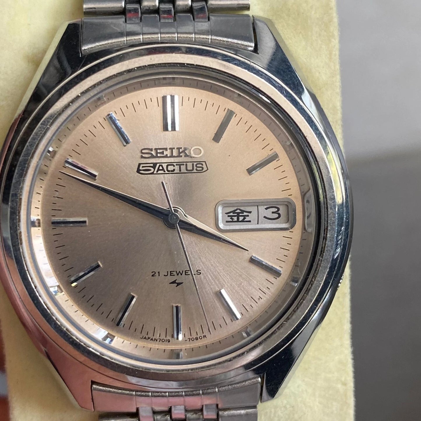 Rare Seiko 5 Actus Automatic Salmon Dial Day Date 21Jewels JDM Watch Vintage Men | eBay