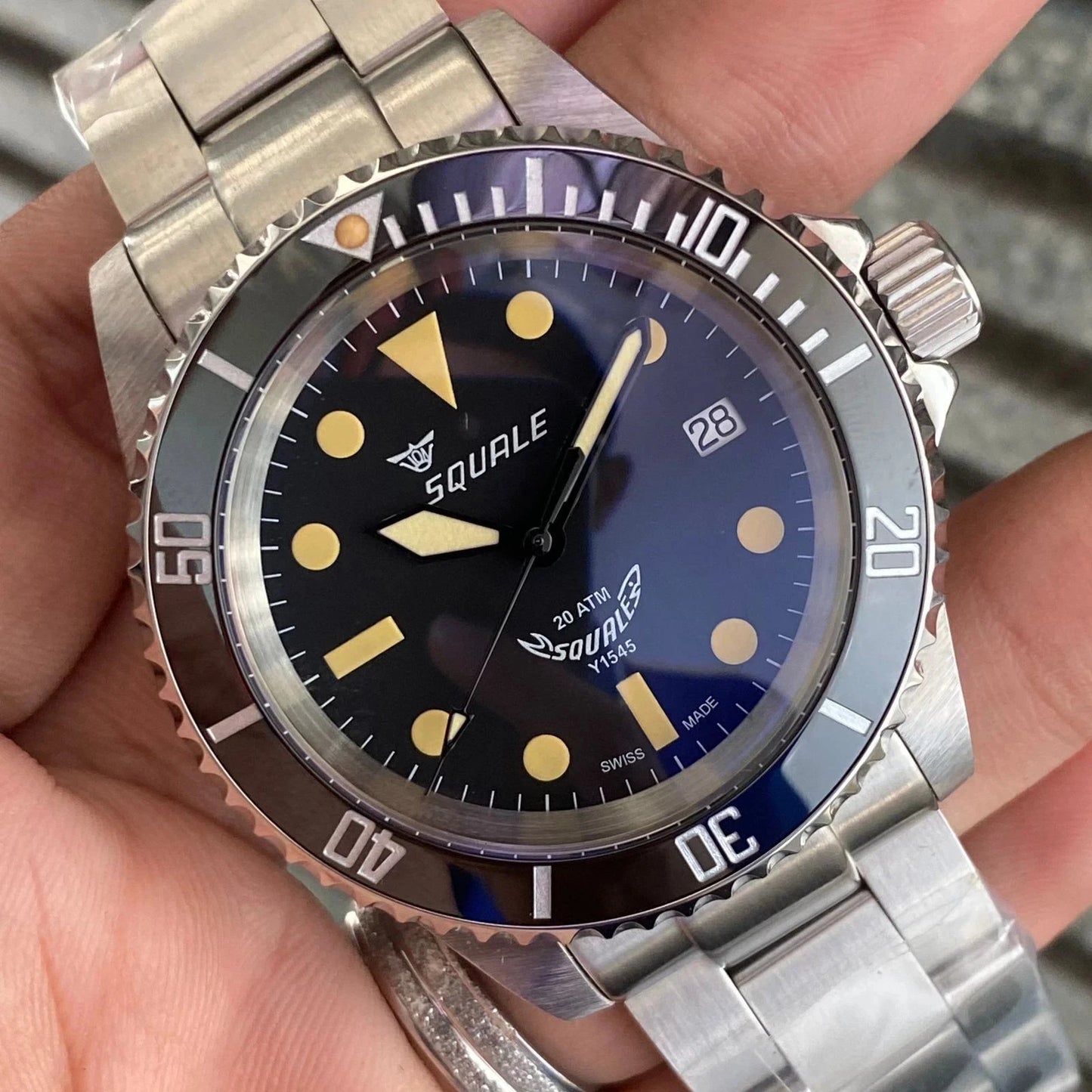 RARE SQUALE 20 Atmos Ceramic Bezel Automatic ETA Swiss NOS