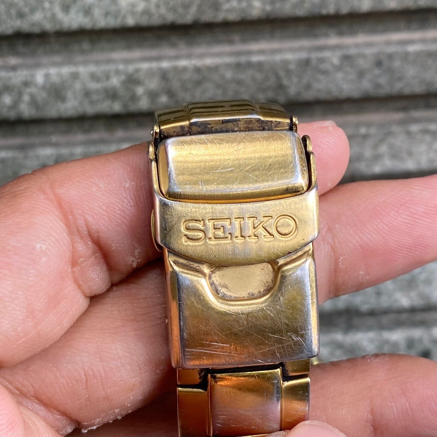 RARE Seiko 5 Superior Black Dial Automatic 7S36-01F0 Gold Vintage Men Watch