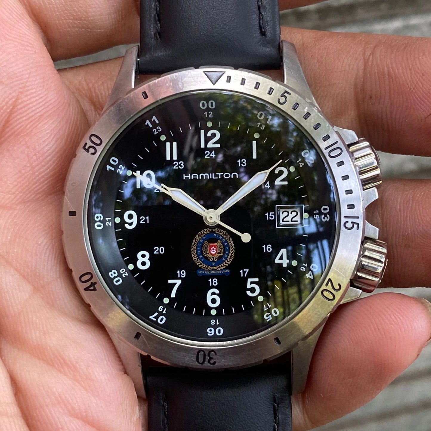 RARE Hamilton SAF Military H744511 Air Force Black Dial Swiss Made Men Watch