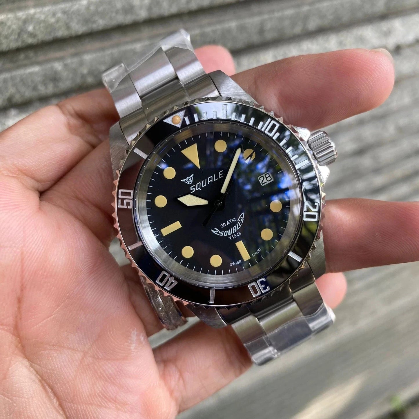RARE SQUALE 20 Atmos Ceramic Bezel Automatic ETA Swiss NOS