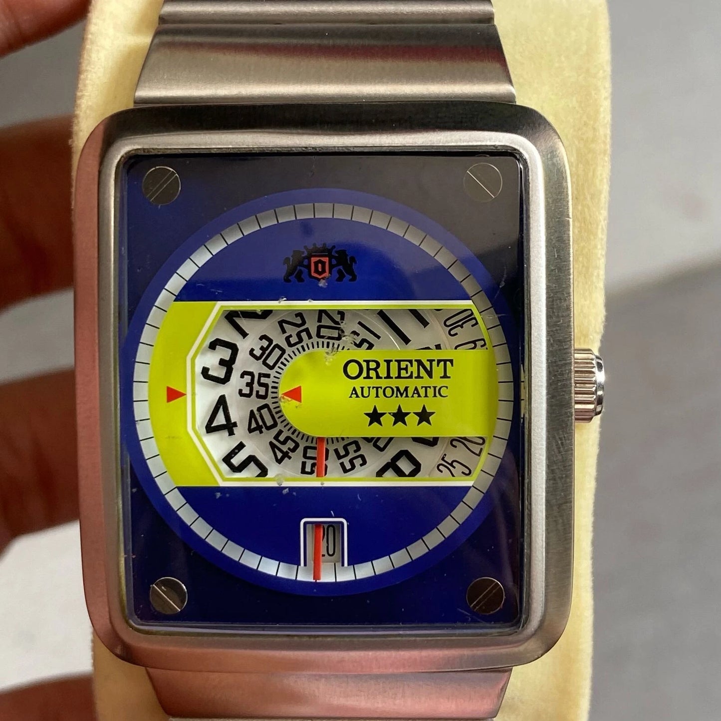 RARE Orient Jump Hour Big Size Automatic ERAM-C0 CA Blue Dial Jumping Hour Watch
