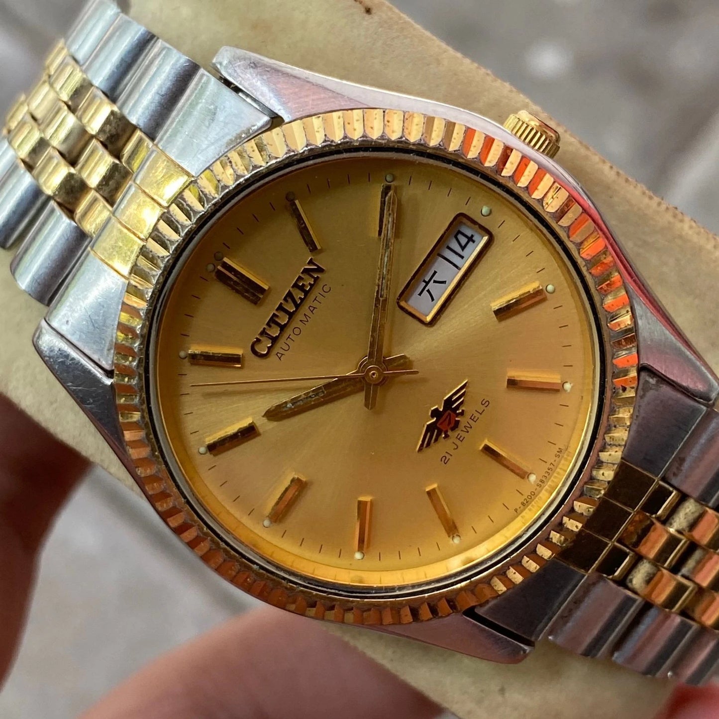 Rare Citizen Eagle President Day Date Gold Dial JDM Automatic Watch Vintage Men