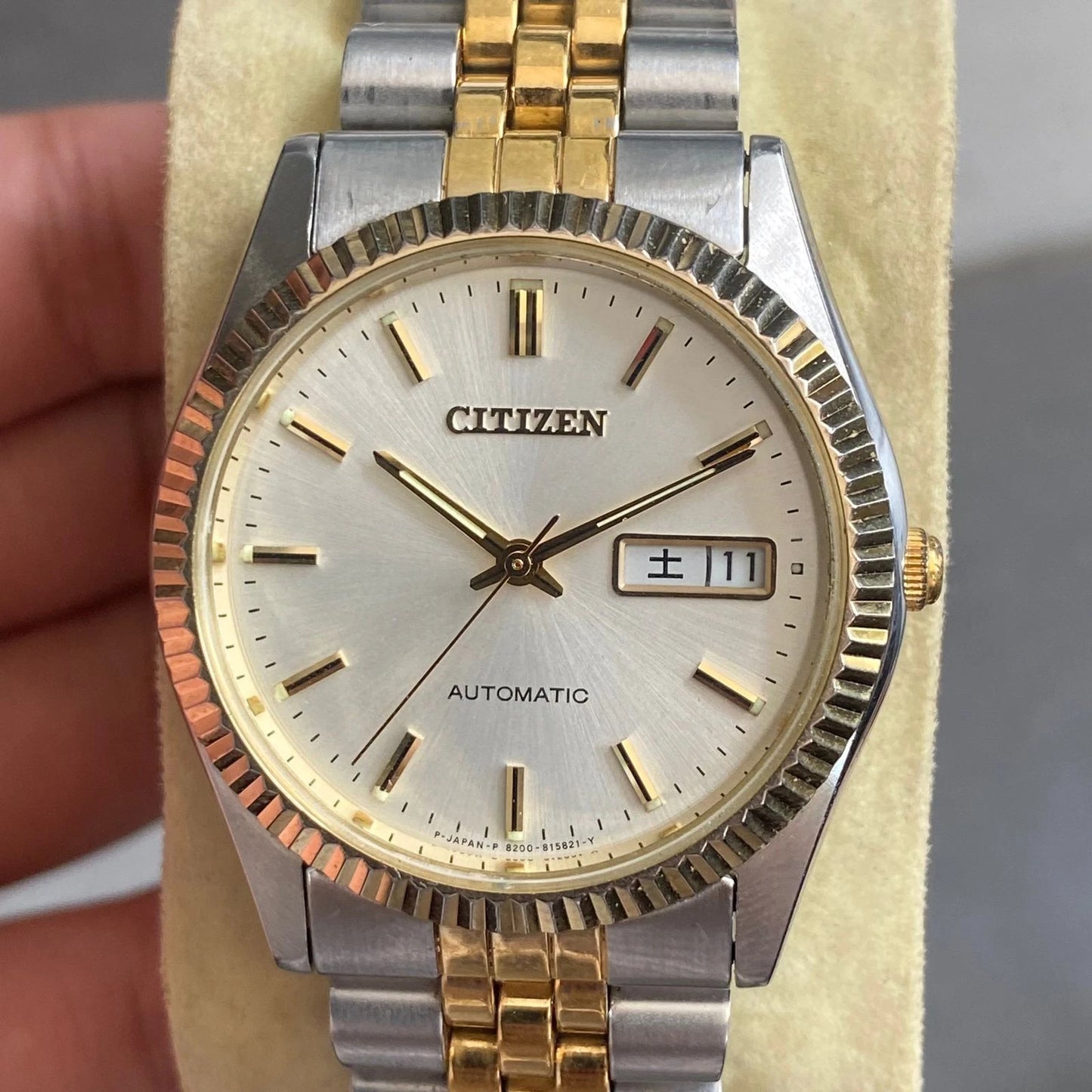 Rare Citizen president Day Date Automatic Two Tone White Dial Vintage Watch JDM