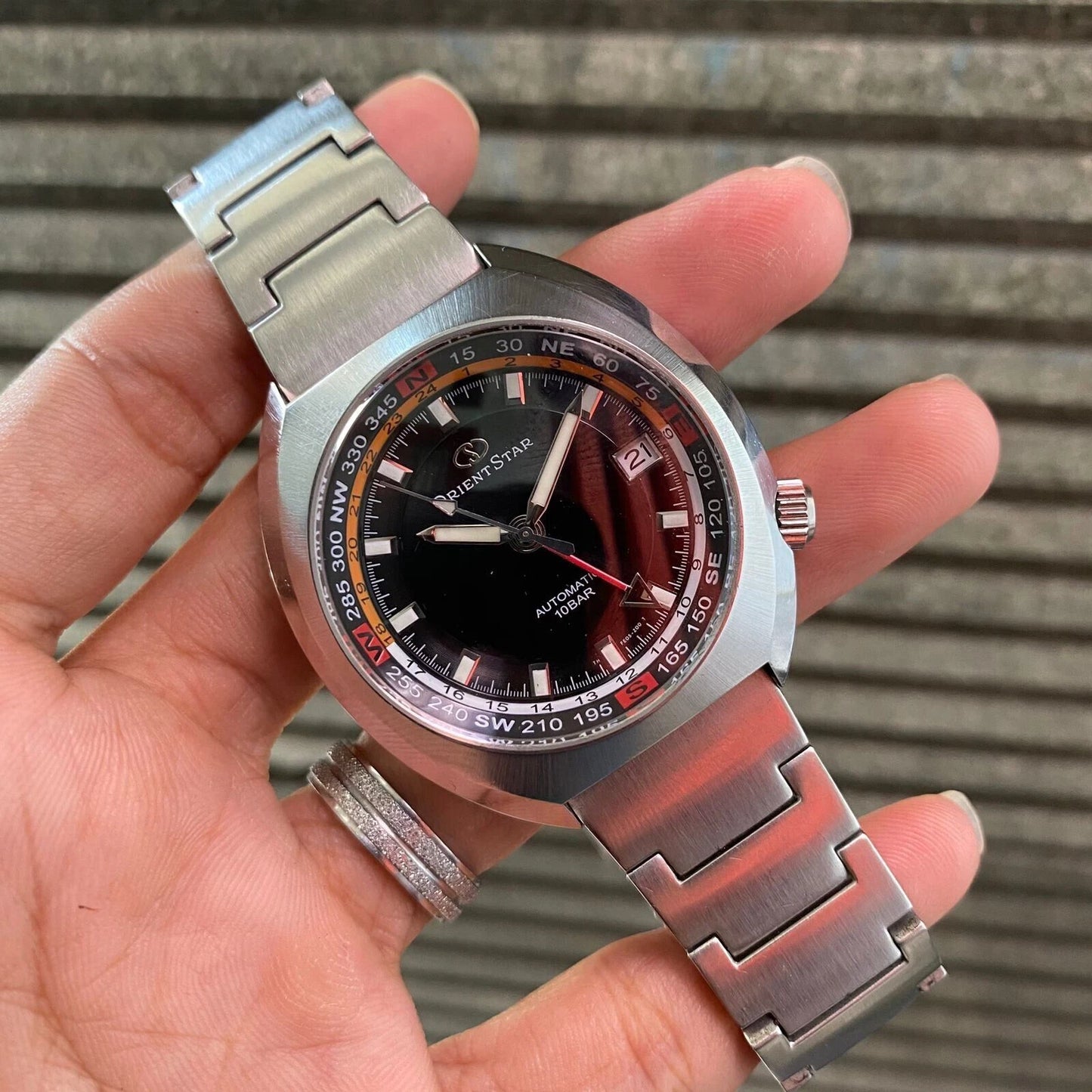 RARE Orient Star GMT WZ0091FE Automatic Date Black Dial Men Watch Vintage