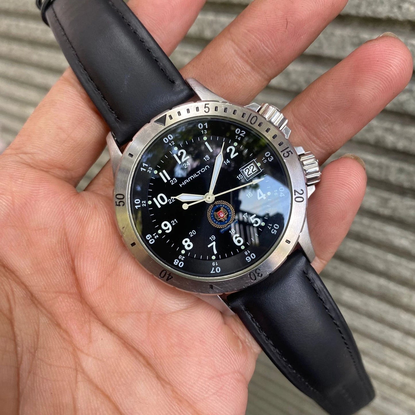 RARE Hamilton SAF Military H744511 Air Force Black Dial Swiss Made Men Watch