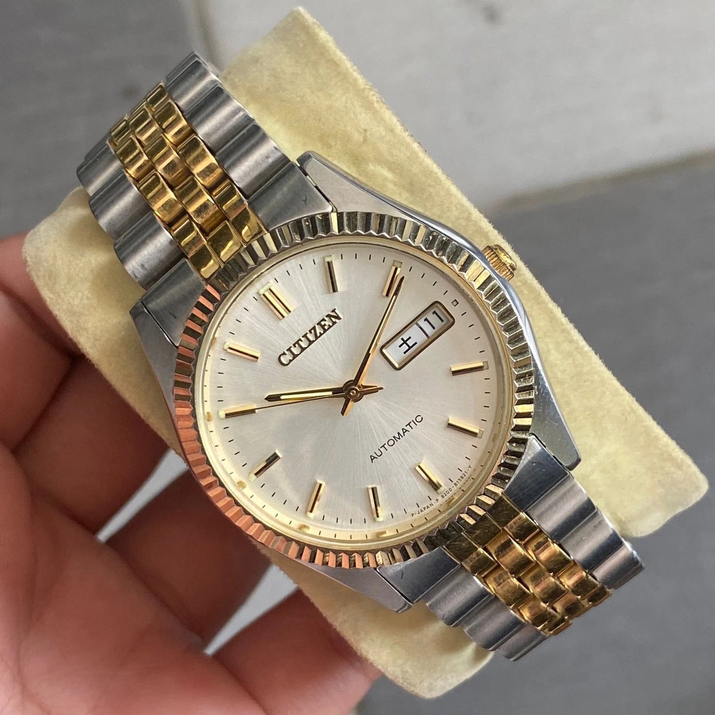 Rare Citizen president Day Date Automatic Two Tone White Dial Vintage Watch JDM