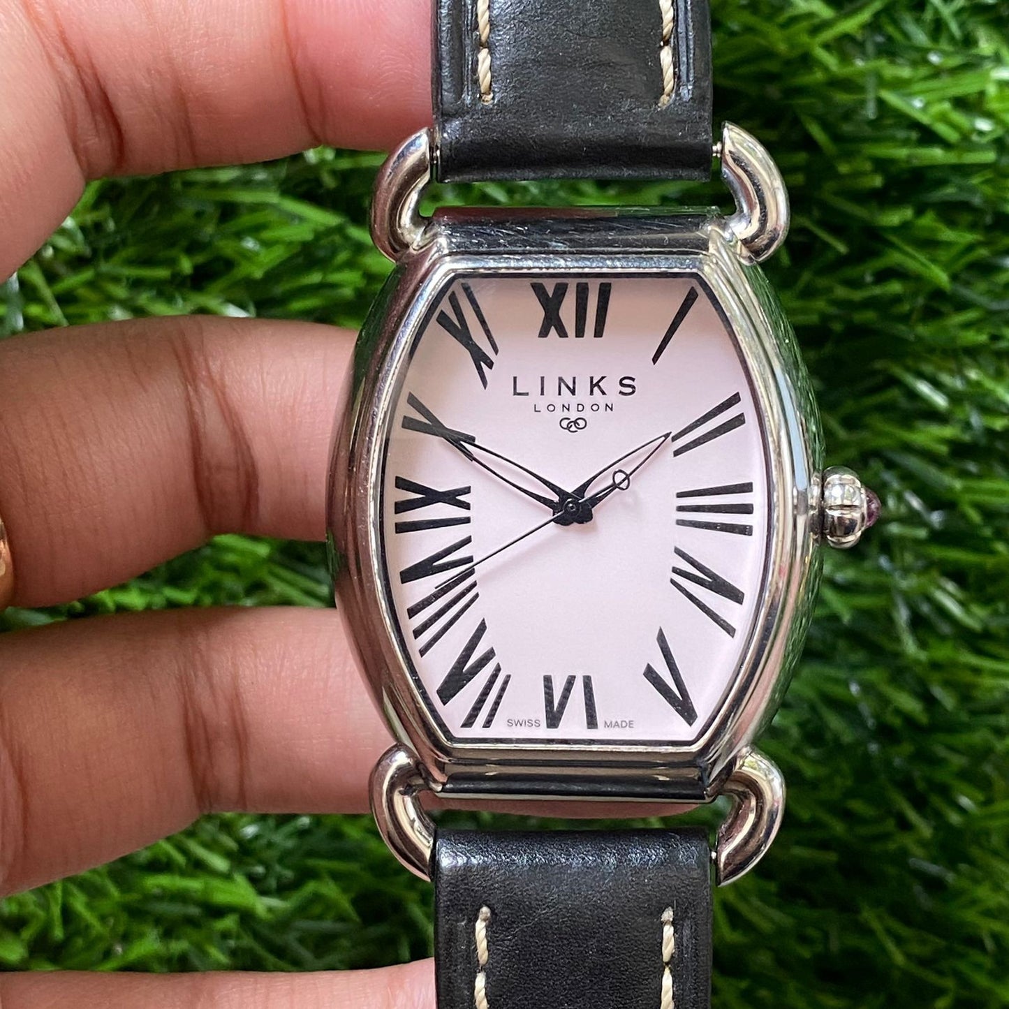 Rare Links of London 6020 0332 Driver Roman Index White Dial Quartz Swiss Watch