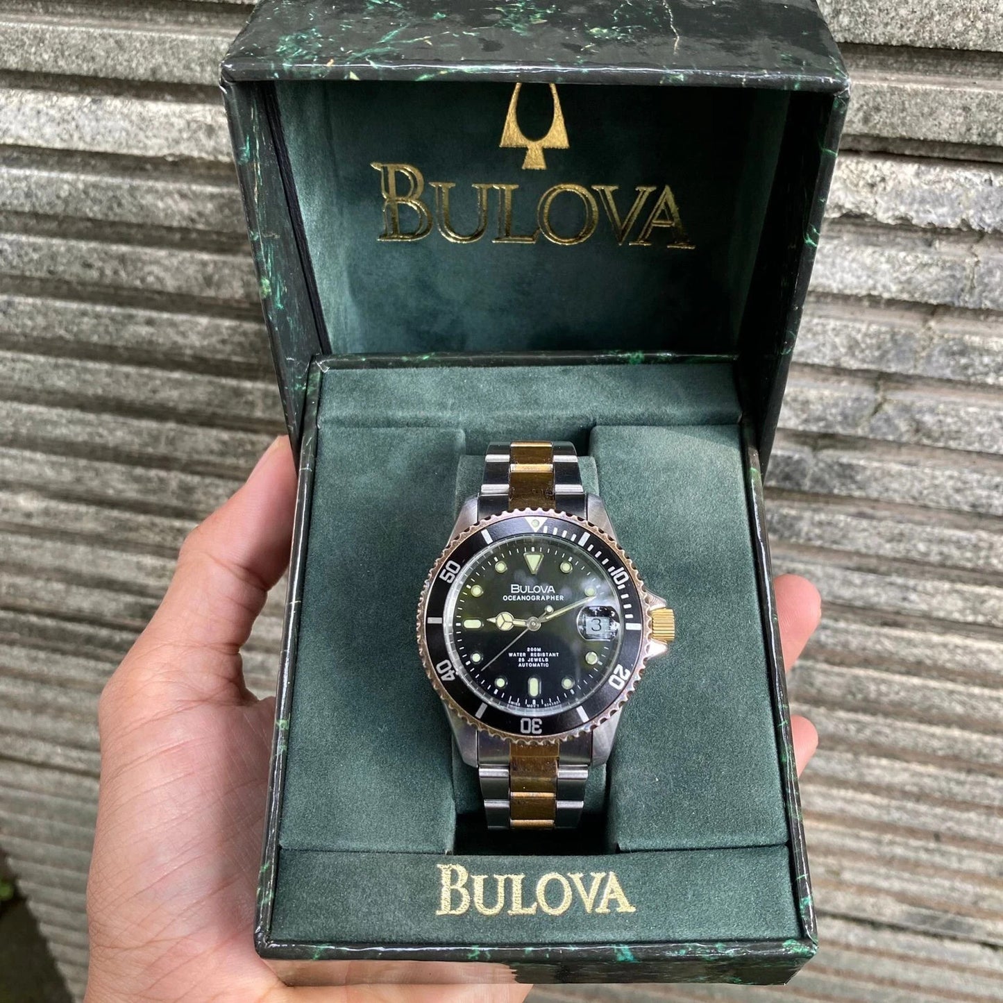 RARE Bulova Oceanographer Automatic ETA Swiss Diver Watch Men