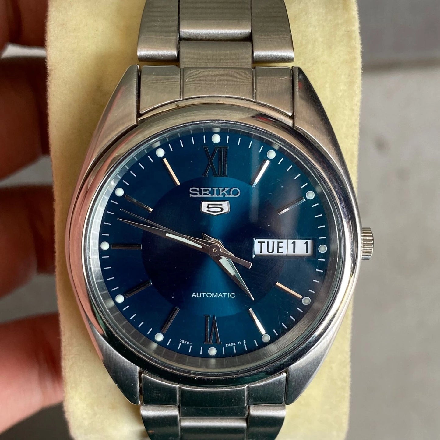 RARE Seiko 5 SNXA21 Automatic 7S26-0430 Green Jade Dial Roman Vintage Watch Men