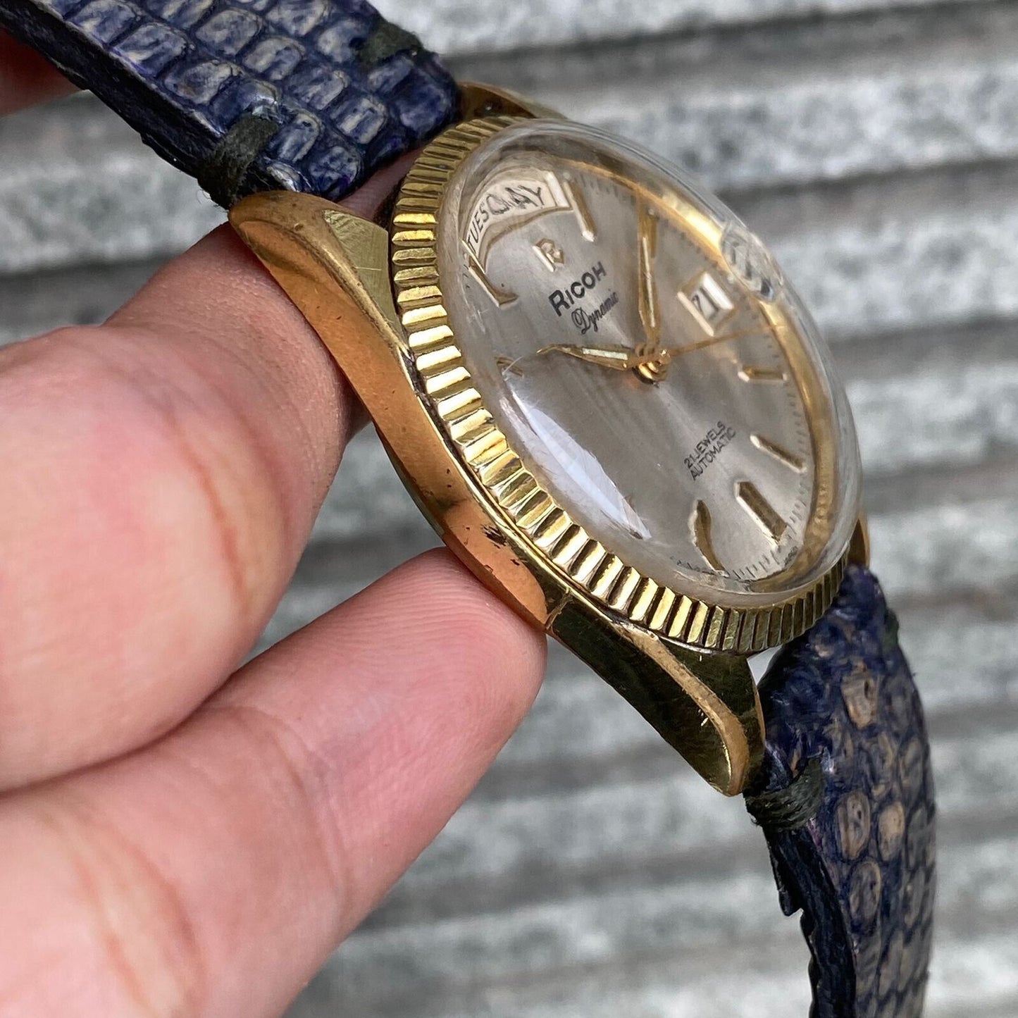 RARE Ricoh President Dynamic Automatic 21 Jewels Day Date Vintage Men Watch