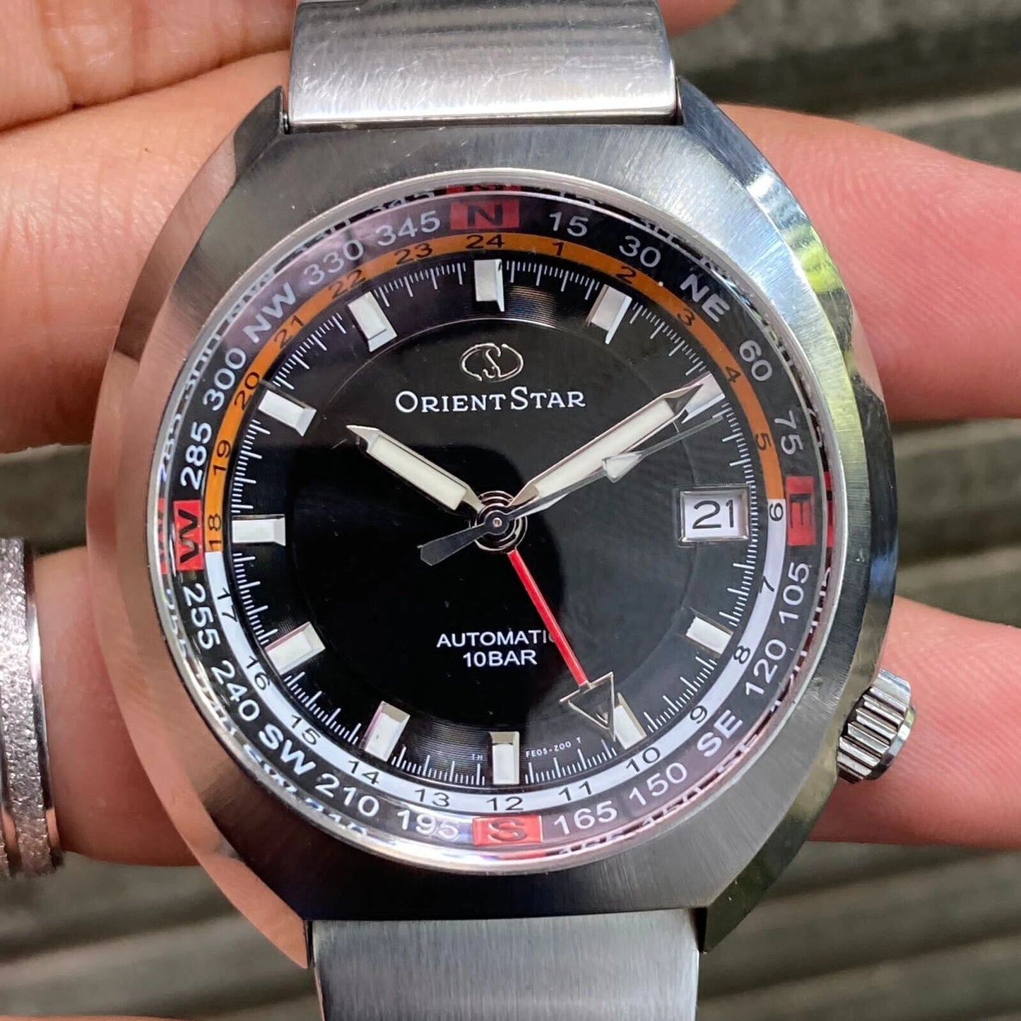RARE Orient Star GMT WZ0091FE Automatic Date Black Dial Men Watch Vintage