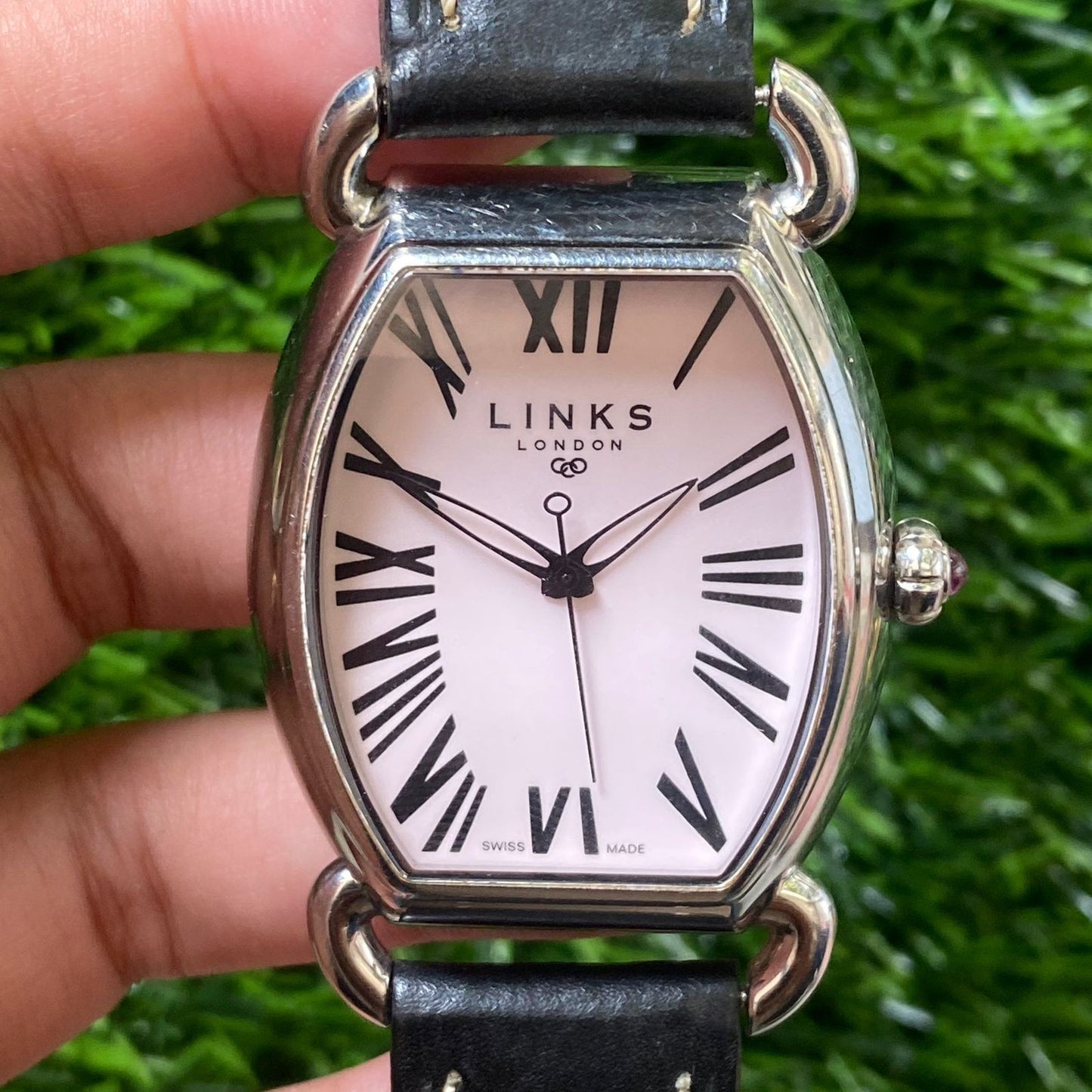 Rare Links of London 6020 0332 Driver Roman Index White Dial Quartz Swiss Watch