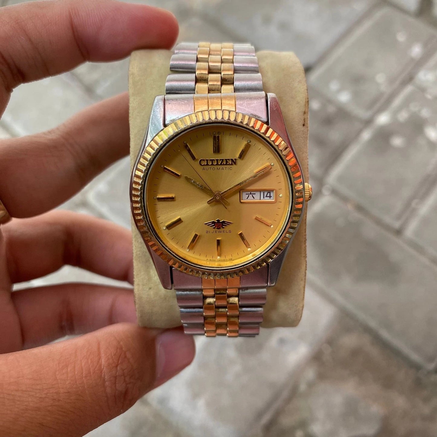 Rare Citizen Eagle President Day Date Gold Dial JDM Automatic Watch Vintage Men