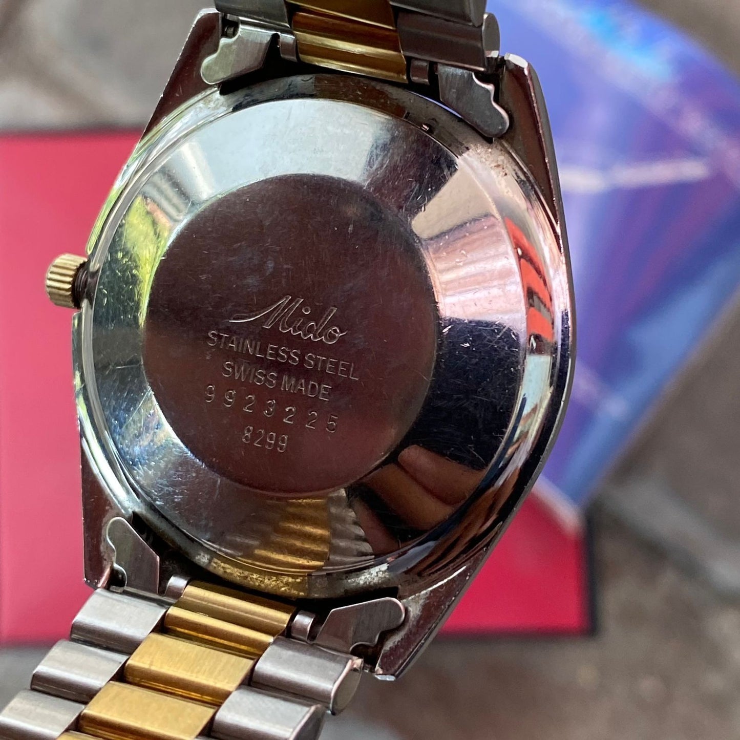 Rare Mido Commander President  Automatic Gold Dial Diamond TwoTone Watch Fullset