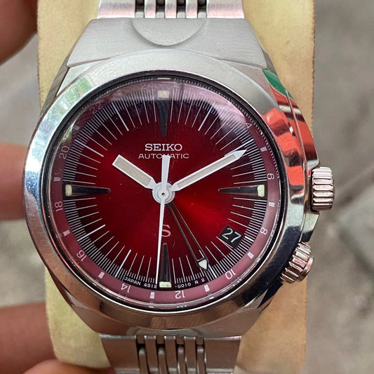 Rare Seiko SUS SCFF007 GMT Red Dial Automatic Hi-Beat Date Vintage Watch Men