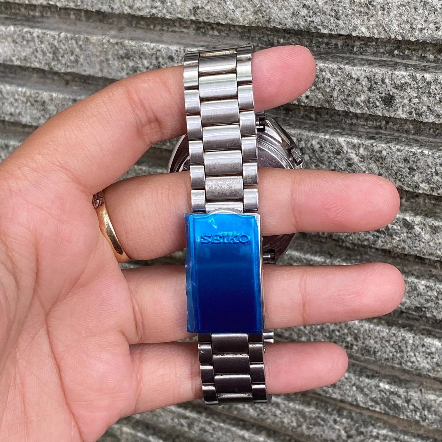 Rare Seiko Advan Automatic 6106-7670 25J Day Date Blue Dial Watch Men Vintage