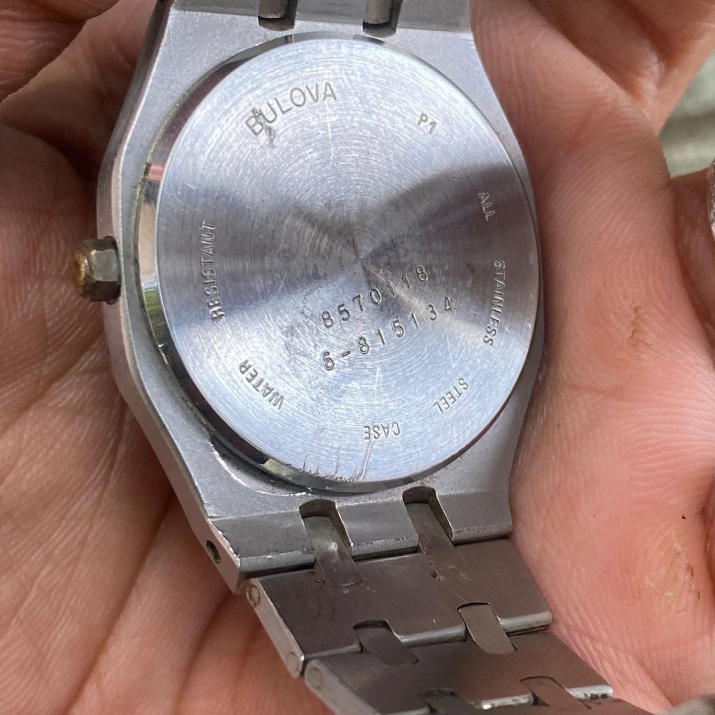 Rare Bulova Oak Style Hexagon Silver Quartz All Original Swiss