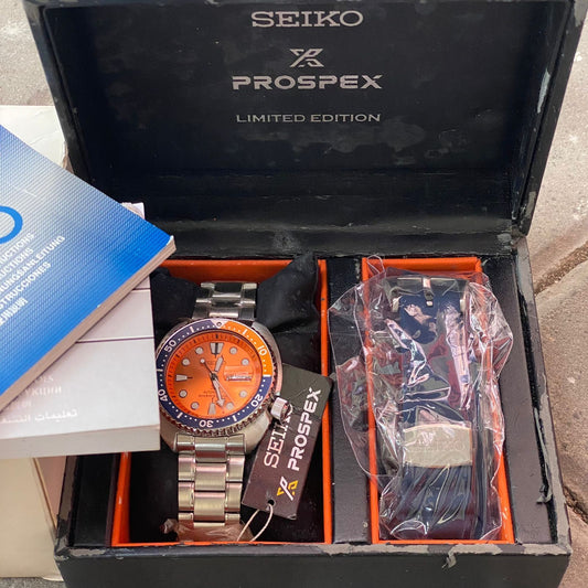 RARE Seiko Prospex SRPC95K1 Diver Orange Turtle Asia Limited Edition Watch NOS