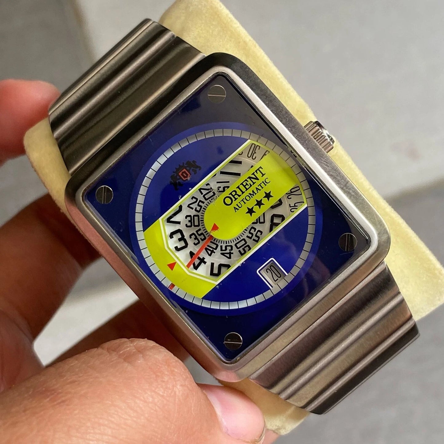 RARE Orient Jump Hour Big Size Automatic ERAM-C0 CA Blue Dial Jumping Hour Watch