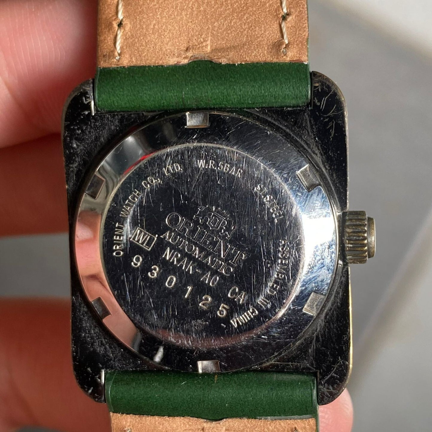 Rare Orient Jumping Hour NRAK-A0 Jump Hour Automatic Green Dial Vintage Watch