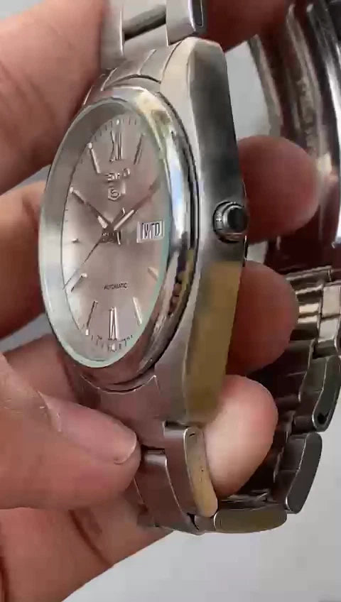 Rare Seiko 5 SNXA19 Automatic 7s26-0430 Silver Dial Day Date Steel Vintage Watch
