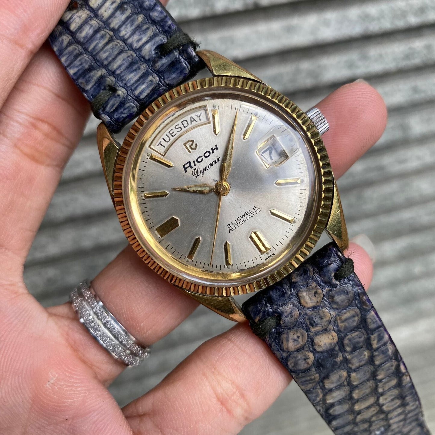 RARE Ricoh President Dynamic Automatic 21 Jewels Day Date Vintage Men Watch