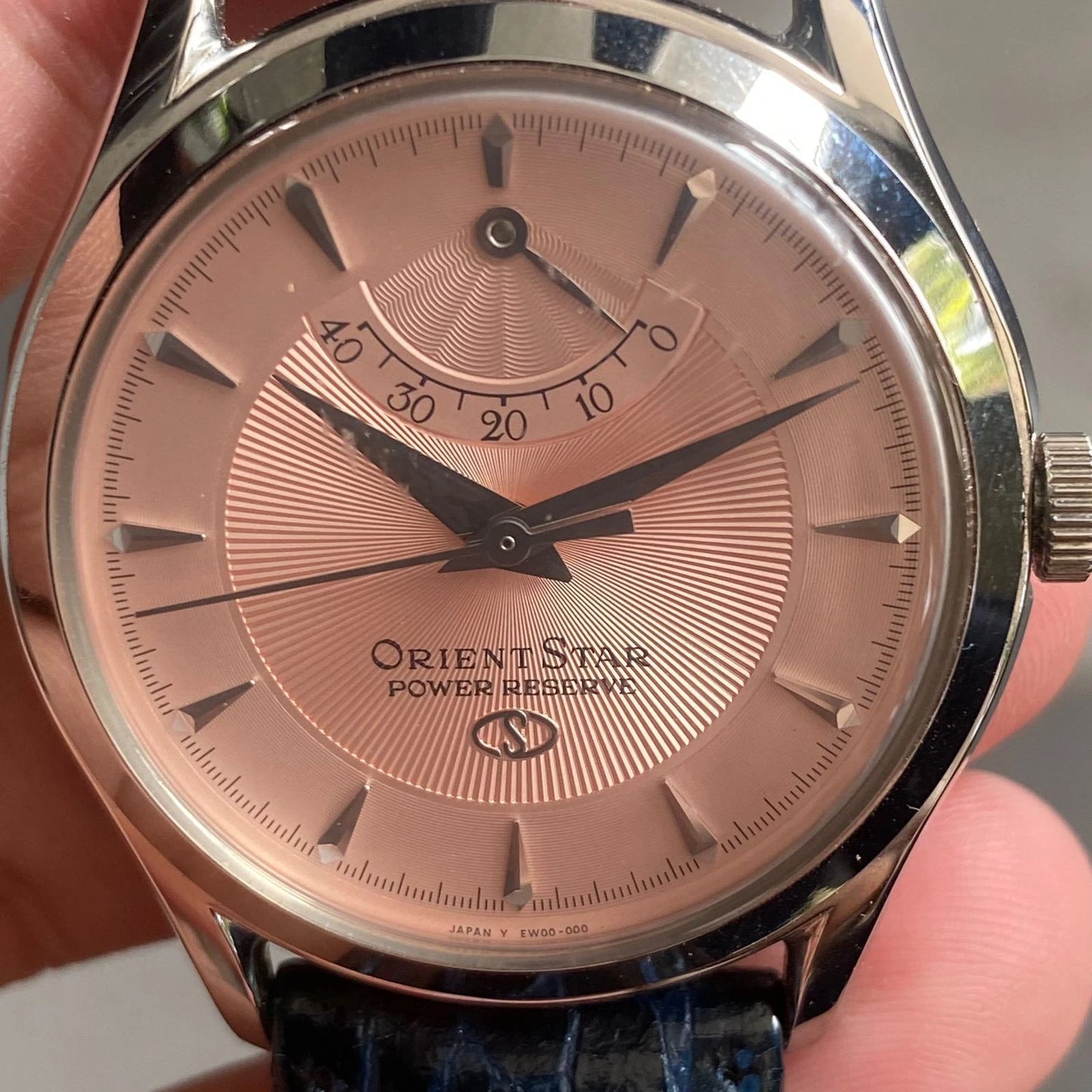 Rare Orient Star Power Reserve Indicator Automatic EW00-C1 Salmon Dial Mid Size