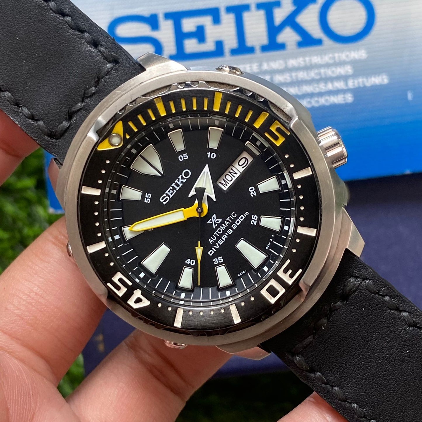 Rare Seiko Prospex SRP639 Yellow Fin Baby Tuna Black Dial Diver Watch Fullset