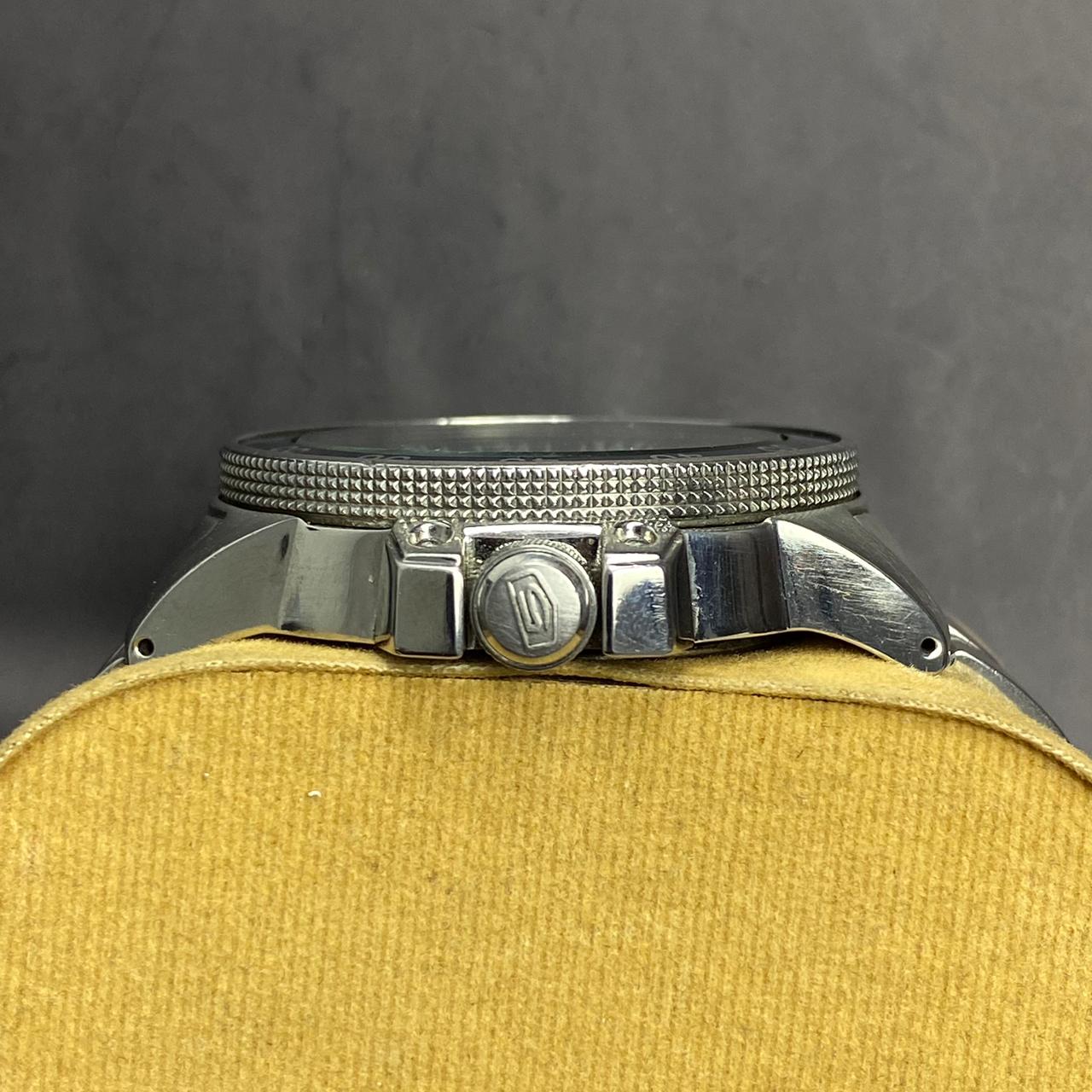 Rare Seiko 5 Sports SKZ209 Automatic Atlas Map Meter Land Shark Blue Dial Watch